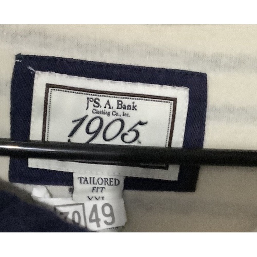 Jos. A. Bank 1905 Collection Mens XXL Navy  Striped Henley Pullover Tailored Fit - Picture 3 of 3